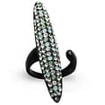 thumbnail image 1 of IP Black Ion Plating Stainless Steel Ring with Top Grade Crystal, Multi Color - Size 6, 1 of 1