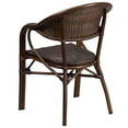 thumbnail image 5 of Flash Furniture 3 Pack Milano Series Bark Brown Rattan Restaurant Patio Chair with Bamboo-Aluminum Frame, 5 of 5