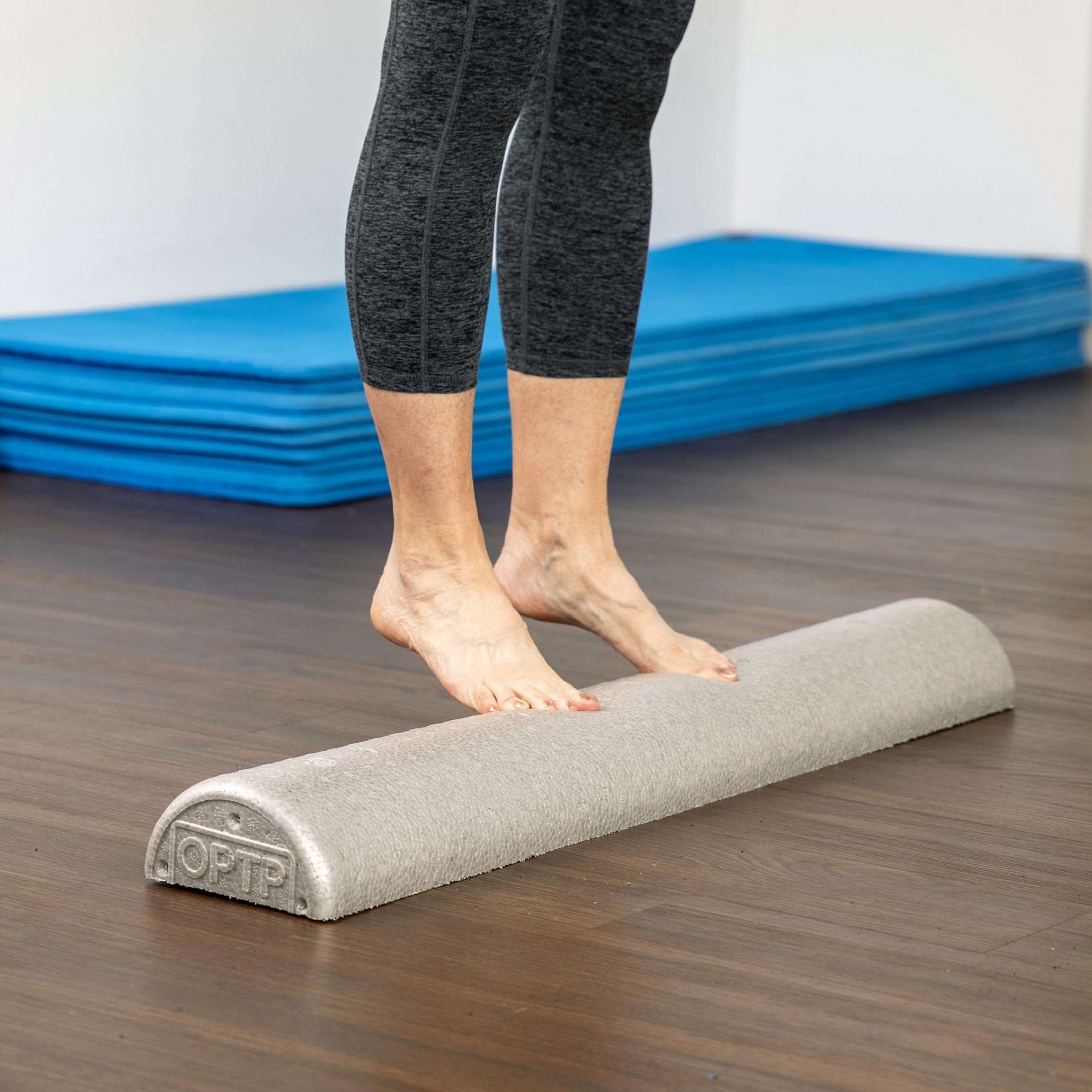 OPTP Silver AXIS Foam Roller - Moderate Density, Eco-Friendly, Durable Foam Roller for Physical Therapy and Exercise, Deep Tissue Muscle Relief, and Workout Recovery (36" x 3" Half-Round)