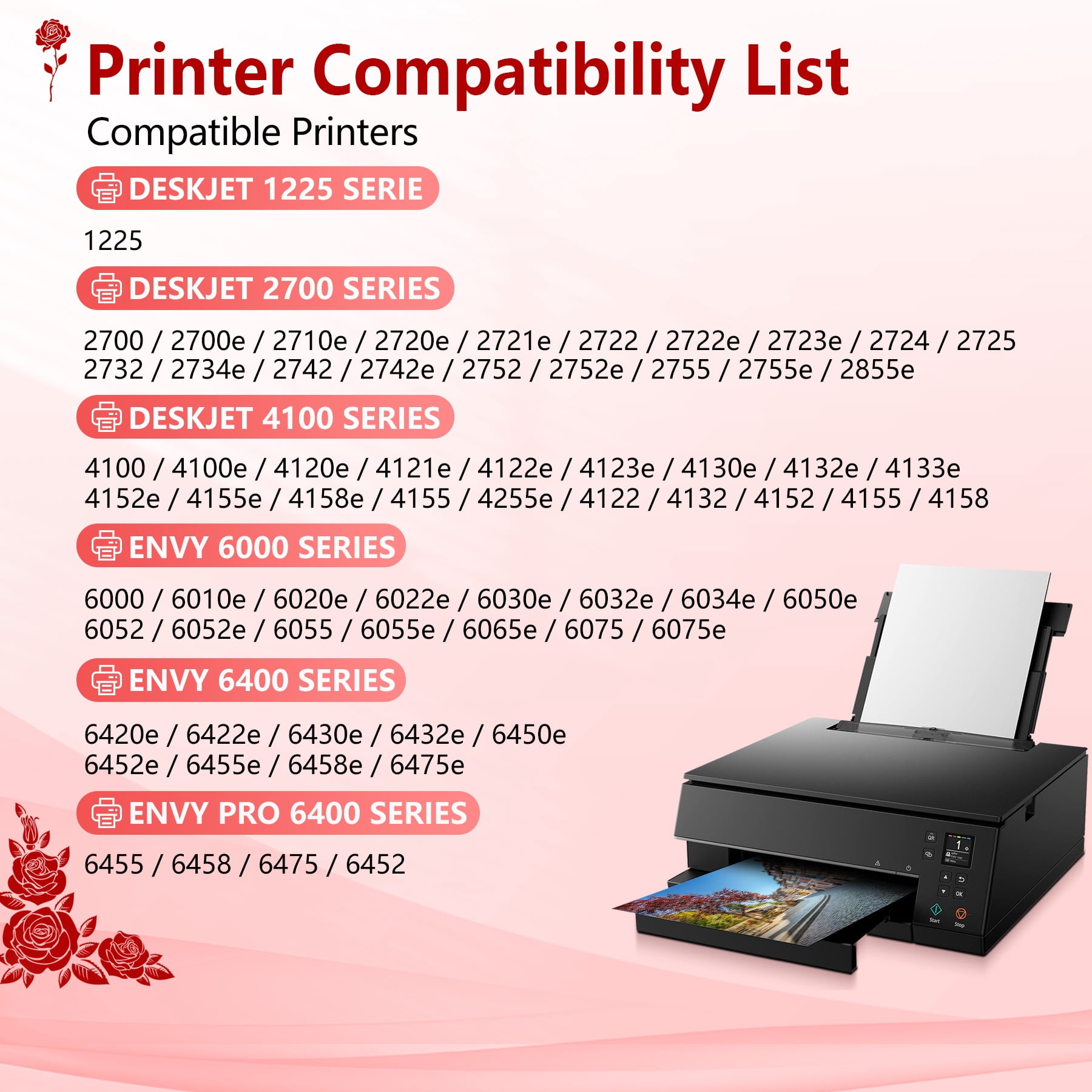 67XL Ink Cartridges Compatible for 67 XL Ink 67 Printer Ink 67 Fit for DeskJet 2700e 2700 2855e 2755e 2755 4155e 4255e for Envy 6000 6055e Printer