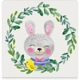 thumbnail image 3 of GZHJMY Square Drink Coasters 2 Pcs Watercolor Cute Bunny Inside a Wreath Absorbent Ceramic Coffee Coasters for Drinks with Cork Base Housewarming Gift for Home Decor, 3 of 6