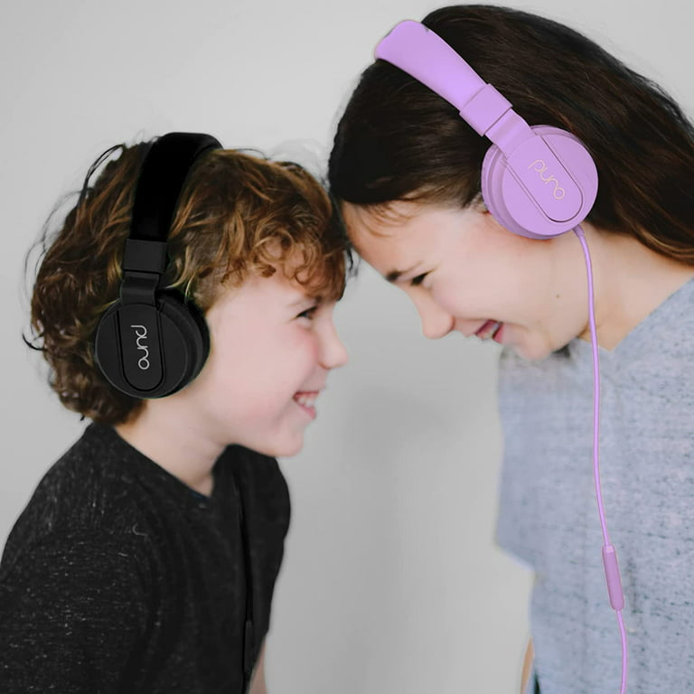 Puro Sound Labs PuroBasic Volume Limiting Wired Headphones for Kids,  Foldable & Adjustable Headband w/Microphone, Compatible with Smartphones,  Tablets