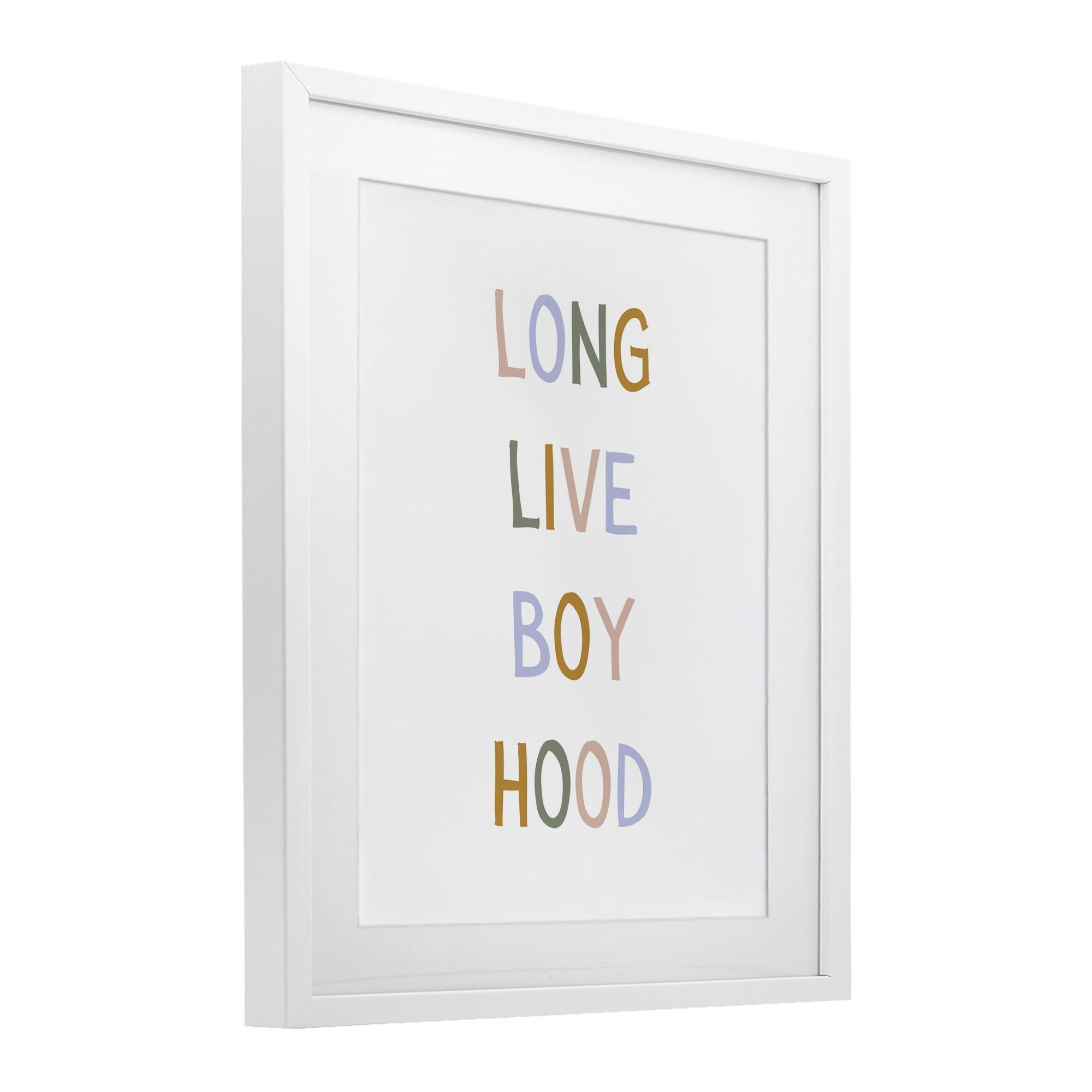 Stupell Industries Long Live Boy Hood White Framed Print Under Glass, design by Katie Griggs
