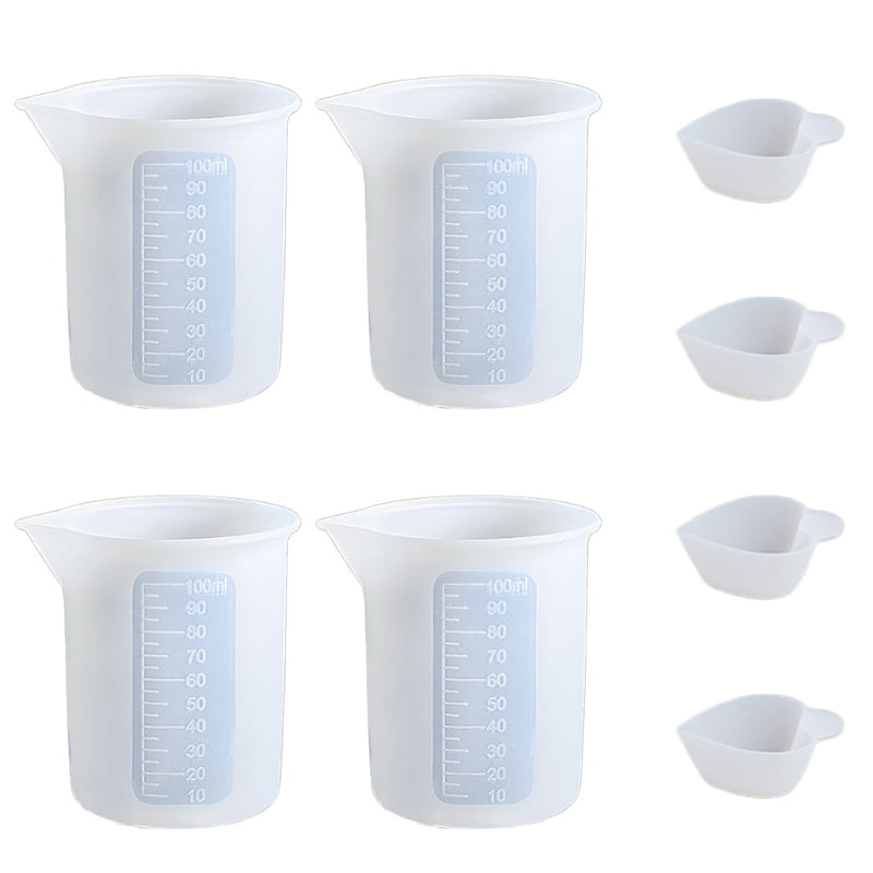 NonStick Silicone Cup Reusable Epoxy Mixing Cup with Precise Scale for