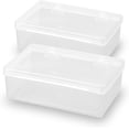thumbnail image 1 of 2Pack Polypropylene Rectangle Small Storage Containers Box,Rectangular Clear Plastic Storage Containers Box for Collecting Small Items, Beads, Game Pieces, Business Cards, Crafts Accessories, 1 of 8