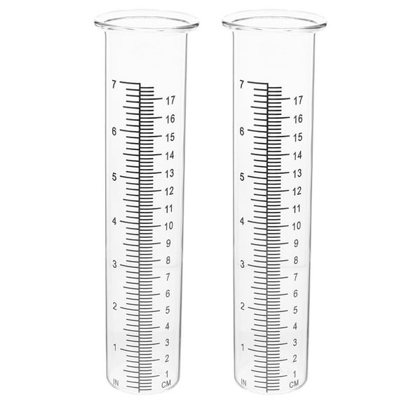 HEMOTON 2pcs Rain Gauge Replacement Tube Plastic Garden Lawn Water Measurement Tube Freeze Proof for Yard Outdoor Home Uses