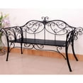 thumbnail image 2 of Hi-Line Gifts 51.5" Black Antique Outdoor Garden Bench With Armrest, 2 of 2
