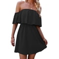 thumbnail image 1 of Vestido sin espalda con hombros descubiertos, vestido con parte superior de tubo y cintura elástica con hombros descubiertos, vestido con hombros descubiertos de primera calidad, 1 of 8