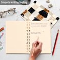 thumbnail image 5 of Cowhide Gingham Ring Binder Notebook Journey Note Diary College Ruled Spiral Notebook Study Loose Leaf Paper A5 60 Pages, 5 of 8