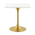 thumbnail image 2 of Modway Lippa 28" Square Dining Table in Gold White, 2 of 6