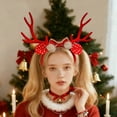 thumbnail image 5 of chaungfeng Christmas Deer Antlers Headband With Bow, Cute Reindeer Antlers Hair Accessories for Women Men, Christmas Cosplay Costume Party, 5 of 6