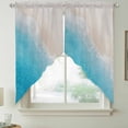 thumbnail image 5 of Summer Beaches Swag Valances for Windows 2 Pack Casual Oceans Artistic Sea Waves Coastal Landscape Swag Kitchen Curtains 36 Inches Long Rod Pocket Short Window Treatment for Kitchen Bathroom 28"x36", 5 of 9