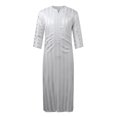 thumbnail image 3 of Men's Striped Printed Robe - V-Neck Middle Sleeve, Polyester/Spandex Blend, Casual/Party Wear, Hand Wash Cold, 3 of 7