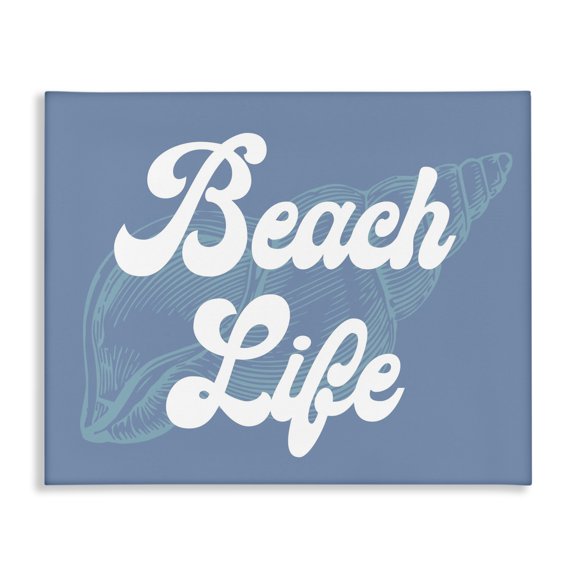 Stupell Industries Rustic Lodge Retro Beach Life Phrase Canvas Art, 20 x 16, by Lil' Rue