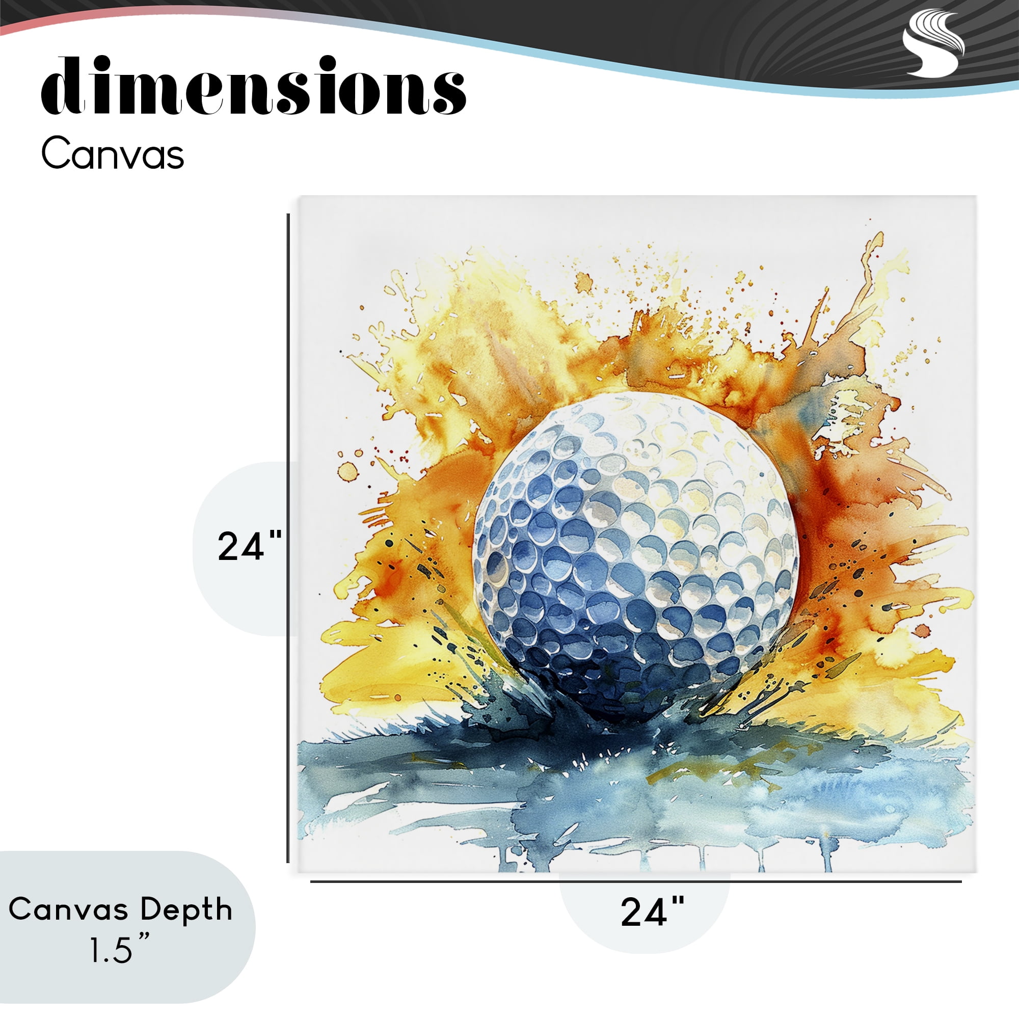 Stupell Industries Golf Splash Watercolor Burst Canvas Wall Art, design by LSR Design Studio