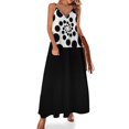 thumbnail image 2 of Robe Rétro Années 1960 Noir et Blanc Deux Tons Noir & Taches Sans Manches Robe Violette Robe de Soirée pour Femmes 2024, 2 of 5