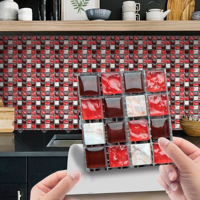 TIMIFIS Home Decor 10pcs 3D Crystal Tile Stickers DIY Waterproof Self-Adhesive Wall Stickers Office DecorFall