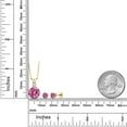 thumbnail image 2 of Gem Stone King 18K Yellow Gold Plated Silver Round Pink Moissanite and White Moissanite Pendant and Earrings Jewelry Set for Women (4.59 Cttw, Gemstone Birthstone, with 18 inch Chain), 2 of 3