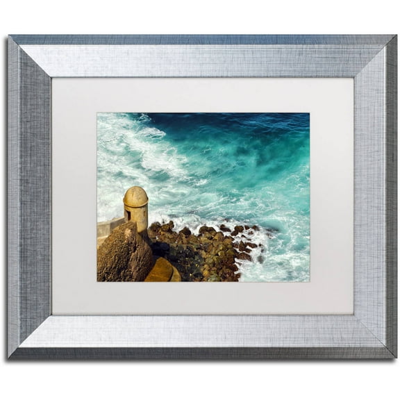 Trademark Fine Art "Castillo de San Felipe del Morro 12" Canvas Art by CATeyes, White Matte, Silver Frame