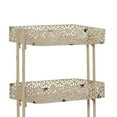 thumbnail image 2 of HomeRoots 352239 3 Tier Spacious Metal Cart with Pierced Floral Design, Cream, 2 of 2