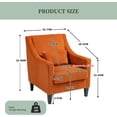 thumbnail image 2 of BISHE Mid-Century Modern Corduroy Accent Chair with Soft Cushions, Upholstered Armchair for Living Room, Bedroom, Office, Lounge, Comfortable Single Sofa Chair,Orange, 2 of 7