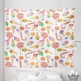 thumbnail image 1 of Colorful Tapestry, Ice Cream Candy Cakes Lollipop Clementine Fruits Birthday Celebration Pattern, Fabric Wall Hanging Decor for Bedroom Living Room Dorm, 5 Sizes, Multicolor, by Ambesonne, 1 of 1