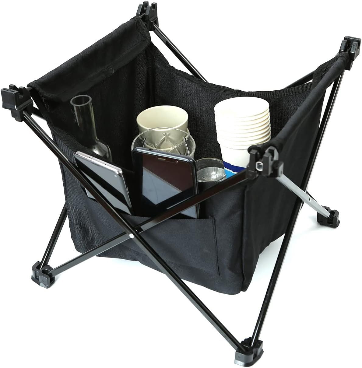 Ultralight Folding Camping Table, Aerospace Aluminum Backpacking Table with Detachable 600D Poly Storage Bag, Upgraded Nylon Hinges Supports 60 LBS for Hiking Fishing Picnic Beach