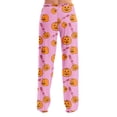 thumbnail image 7 of Trgacdwlo Womens Halloween Pj Pants Cute Pumpkin Ghost Print Wide Leg Women's Sleep Pants Elastic Waist Fall Winter Pj Pants Women, 7 of 7