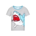 thumbnail image 3 of QEFJNO 3-12Y Kid Boys Shark Pajamas Little Big Boys Sleepwear Short Sleeves and Pants 2 Pieces Summer Pjs Set, 3 of 12