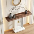 thumbnail image 4 of Modern Console Table with Geometric Base, 40 inch Narrow Sofa Entryway Table with Gold Decor, 4 of 5
