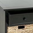 thumbnail image 4 of SAFAVIEH Damien Storage Bench with 3 Wicker Baskets and 3 Drawers, Distressed Black, 4 of 5