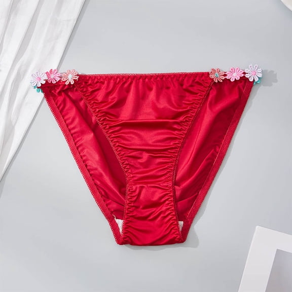 Xdegoge Bikini Panties for Women Elegant Waistband Ruched Soft Stretchy Breathable Underwear Daily Lingerie Comfortable Fit Briefs