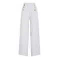 thumbnail image 5 of Jjayotai Women's Flared Dress Pants, Fall Winter Stretchy Wide Leg Palazzo Lounge Pants, Casual Comfy High Waist Solid Trousers White M, 5 of 6