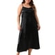 thumbnail image 4 of Agnes Orinda Tallas Grandes Camisones para Mujeres V Cuello Satén Pijamas Sin Mangas Vestido Deslizante Ropa de Dormir 1X Negro, 4 of 6