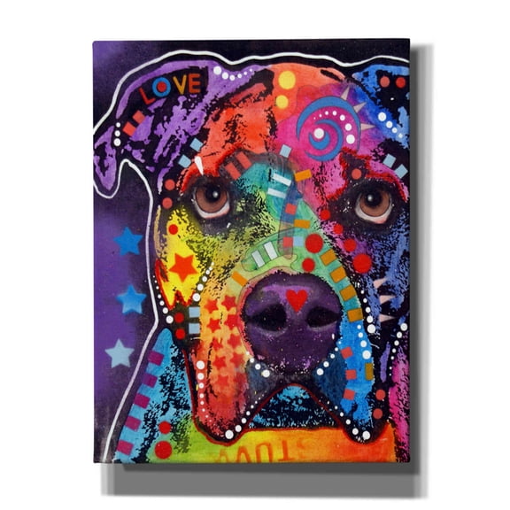 Epic Graffiti 'American Bulldog 3' by Dean Russo, Giclee Canvas Wall Art, 12"x16"