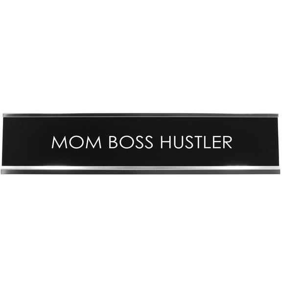 Signs ByLITA Mom Boss Hustler Novelty Desk Sign