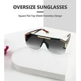 thumbnail image 6 of FEISEDY Square Flat Top Shield Sunglasses One Piece Frameless Stylish Women Men UV400 B2765, 6 of 14