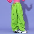 thumbnail image 5 of Girl's Casual Elastic Waist Cargo Pants Multi Pockets Lightweight Cotton Teens Trousers Basketball Teens 3-14 Years, 5 of 7