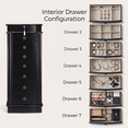 thumbnail image 6 of Hives and Honey Nora Traditional Jewelry Armoire with Locking Compartment and Ample Storage, Black, 6 of 8
