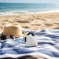thumbnail image 1 of Mini Waterproof Nylon Drawstring Pouch 12x10x6 cm Small Lightweight Storage Bag for Keys Cash with Mesh Panel, Tear-Resistant for Pool Beach Outdoor Activities, 1 of 6