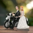 thumbnail image 5 of Wedding Cake Toppers - Bride Groom on Motorcycle Cake Topper Figurines Holding Just Married Board - Fun Cake Topper for Wedding, Decorations, and Gifts, 5 of 6