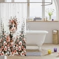 thumbnail image 3 of Manfei Cute Cat Shower Curtain 72Wx72L, Cartoon Kitten Animal Bathroom Curtain, Pink White, 3 of 5