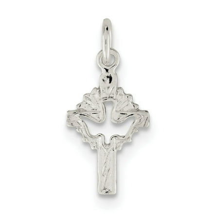 Sterling Silver Dove Charm - Sterling Silver Dove Cross Charm