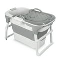 thumbnail image 3 of Thehsnt 40.6 Inch Portable Folding Bathtub, Small Foldable Tub with Ergonomic Seat & Massage Roller, 3 of 10