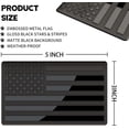 thumbnail image 3 of Muzzys (SET OF TWO) 3"x5" ALL BLACK SUBDUED Embossed Left & Right American Flag Decal Emblem Sticker Badge NO QUARTER GIVEN United States Stick On Car Truck Window Glass Patriotic Gift Made in the USA, 3 of 4