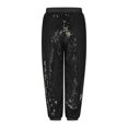 thumbnail image 4 of inlzdz Kids Girls Sequin Hip Hop Jazz Street Disco Dance Pants Performance Bloomers Sweatpants Party Harem Trousers Black 140, 4 of 6