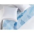 thumbnail image 2 of Feather Pattern Bed Runner, Pastel Vibe of Bohemian Pattern with Neutral Sky Colors Boho, Decorative Accent Bedding Scarf for Hotels Homes & Guest Rooms, Queen, Pale Azure Blue Sea Blue, by Ambesonne, 2 of 3