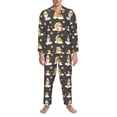 thumbnail image 3 of Sikiie Cute Bee Gnome Mens Pajama Set, Soft Warm Long Sleeve Sleepwear, Cozy Button-Down Pjs for Men-Medium, 3 of 7