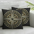 thumbnail image 3 of Shangniulu Compass Rose Farmhouse Pillow Cover Home Decor Short Plush Throw Pillow Case Cushion Cover for Sofa Couch, 3 of 5