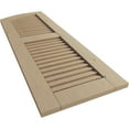 thumbnail image 6 of Ekena Millwork 12"W x 26"H (22" Low Side) Timberthane Knotty Pine Two Equal Louver w/Elliptical Top Faux Wood Shutters (Per Pair), Primed Tan, 6 of 6